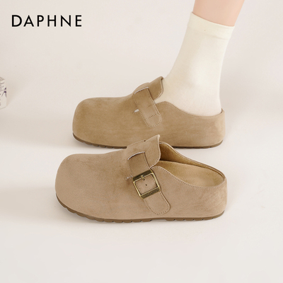 达芙妮厚底勃肯鞋女一脚蹬单鞋女