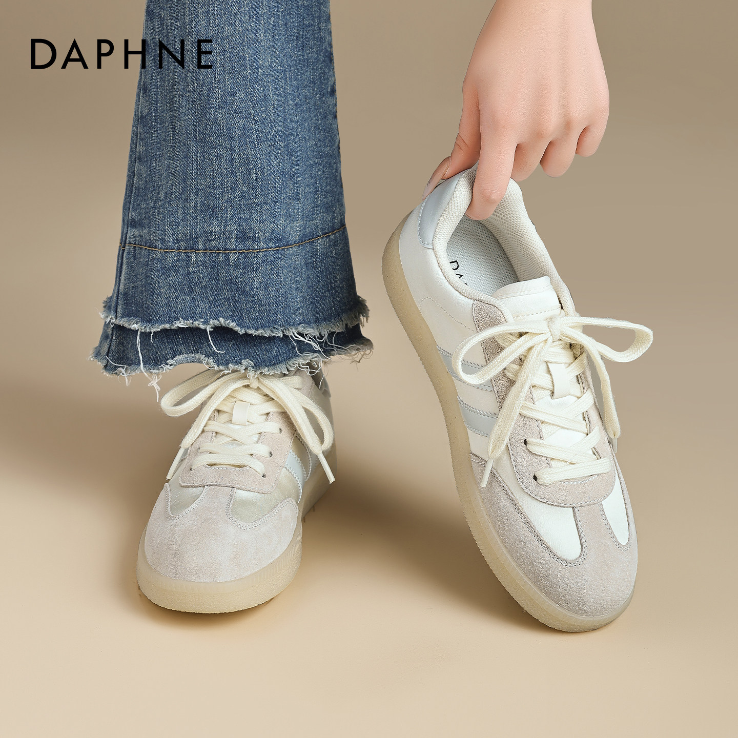 达芙妮芭蕾德训鞋女2026春季新款薄款平底板鞋爆款休闲运动小白鞋,女鞋,时尚休闲鞋,淘宝优惠券,粉丝福利购,淘宝优惠卷