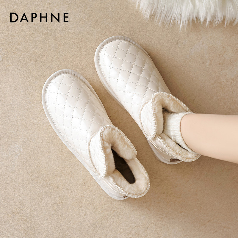 达芙妮厚底雪地靴女2026新款冬季防水防滑靴子东北超厚短筒棉靴,女鞋,时尚雪地靴,淘宝优惠券,粉丝福利购,淘宝优惠卷