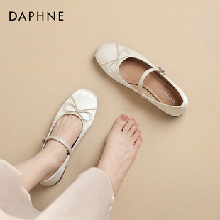 达芙妮芭蕾平底单鞋女款2026新款春夏季法式玛丽珍女鞋气质小皮鞋
