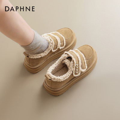 达芙妮厚底雪地靴冬天毛毛靴棉靴