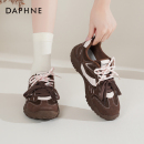 达芙妮厚底德训鞋女2025新款秋季登山鞋增高复古百搭休闲运动鞋子