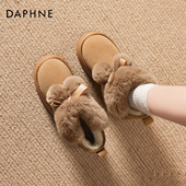 女款 2025新款 冬季 达芙妮雪地鞋 加绒加厚短靴棉靴子厚底防滑毛毛鞋