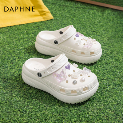 达芙妮厚底洞洞鞋女外穿凉拖凉鞋