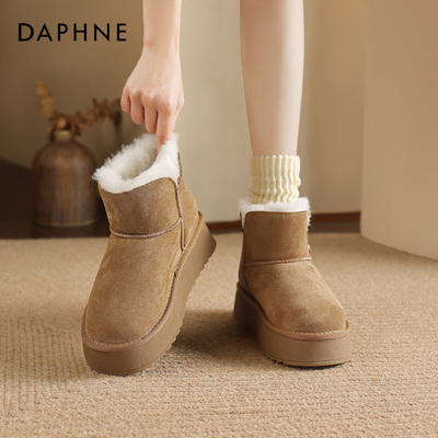 达芙妮厚底雪地靴女款加厚靴子