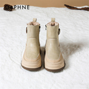 达芙妮雪地靴女2025新款冬季厚底棉靴防水防滑棉鞋增高加绒短靴子