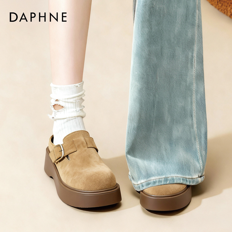 达芙妮厚底半拖勃肯鞋百搭休闲