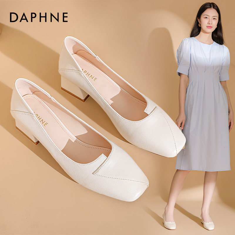 达芙妮单鞋女2026年新款春季高跟鞋一脚蹬乐福鞋法式晚晚风妈妈鞋