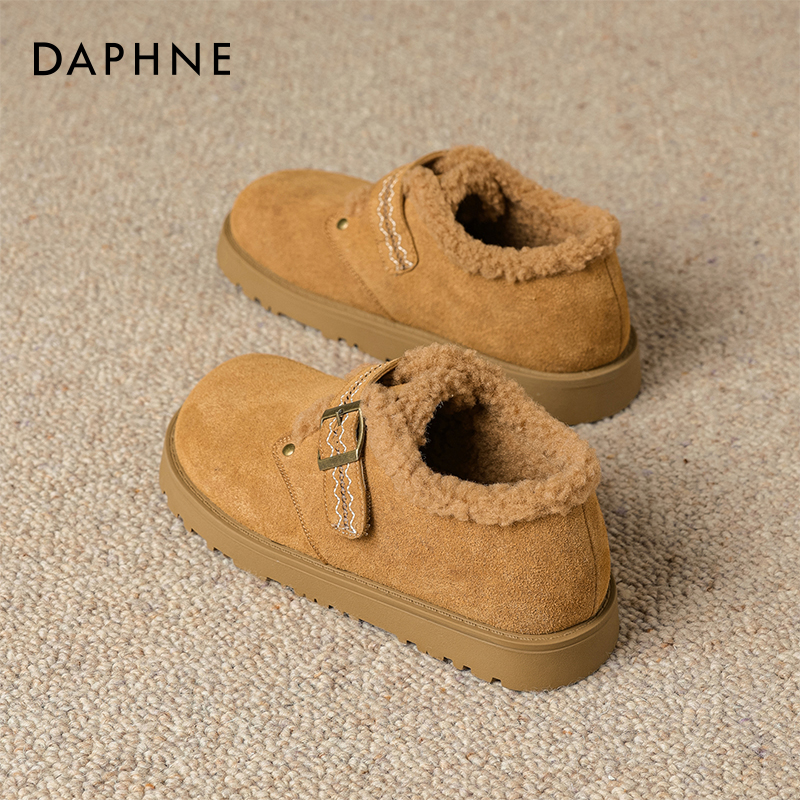达芙妮加绒勃肯鞋全包女保暖棉鞋