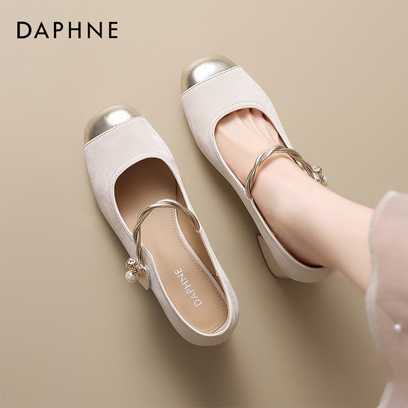 达芙妮玛丽珍高跟鞋女夏季2025新款粗跟瓢鞋法式配裙子单鞋女春秋,女鞋,浅口单鞋,淘宝优惠券,粉丝福利购,淘宝优惠卷