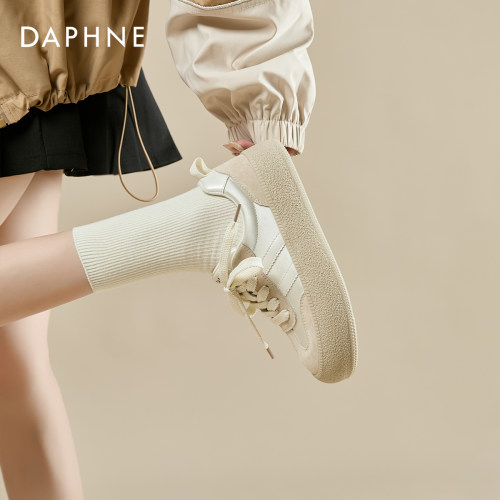 达芙妮厚底德训鞋时尚增高小白鞋