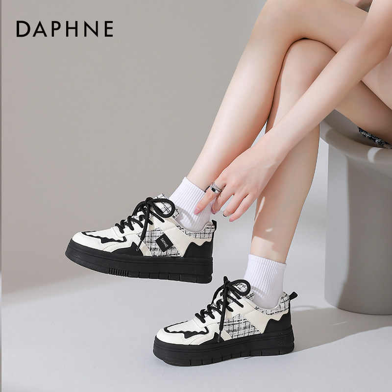 达芙妮休闲板鞋女2024新款秋季女鞋厚底运动鞋时尚百搭小白鞋女款,女鞋,休闲板鞋,淘宝优惠券,粉丝福利购,淘宝优惠卷