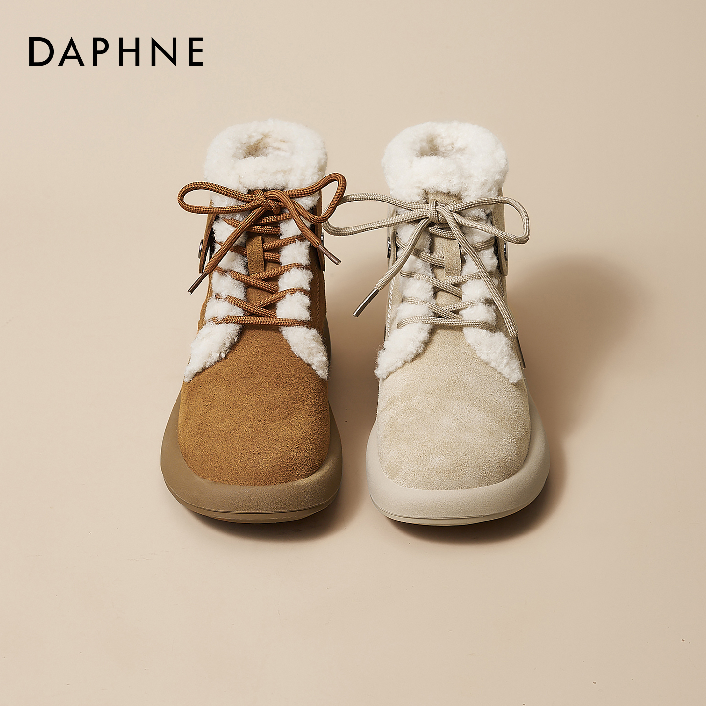 达芙妮加绒勃肯鞋毛毛棉鞋雪地靴