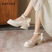 子玛丽珍小皮鞋 达芙妮白色高跟鞋 新娘婚鞋 绝美单鞋 女2026春季 新款