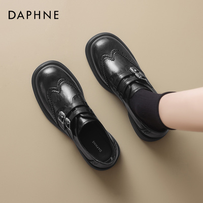 达芙妮厚底乐福鞋女款布洛克单鞋