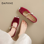 女2026新款 子秀禾婚鞋 玛丽珍女鞋 达芙妮红色婚鞋 新中式 鞋 粗跟单鞋