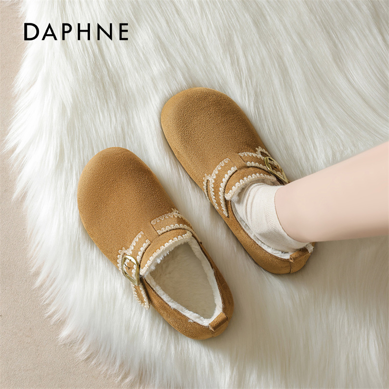 达芙妮加绒勃肯鞋全包女款毛毛鞋