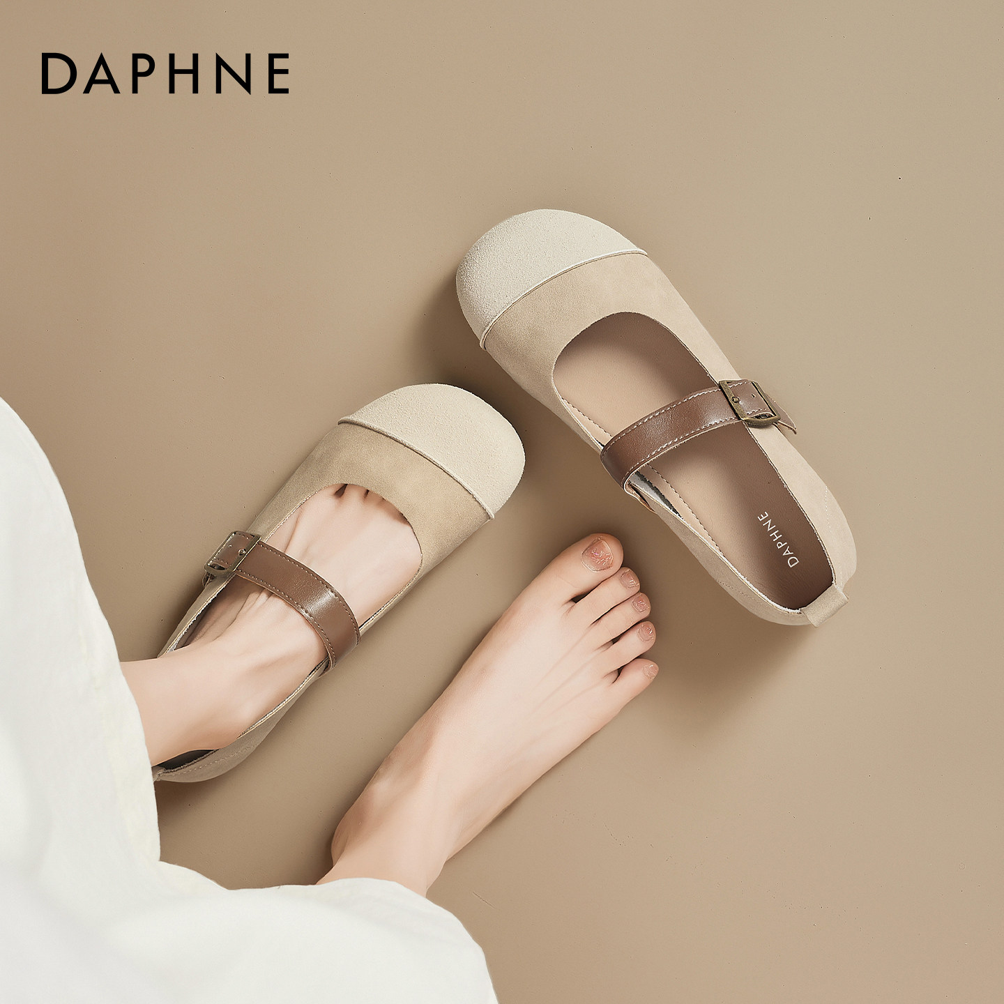 达芙妮勃肯玛丽珍女鞋2026新款夏季凉鞋一脚蹬平底配裙子孕妇单鞋