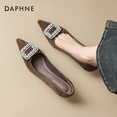女2026春季 法式 新款 达芙妮细跟高跟鞋 瓢鞋 尖头气质单鞋 不累脚女鞋