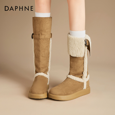 达芙妮长筒雪地靴保暖棉鞋