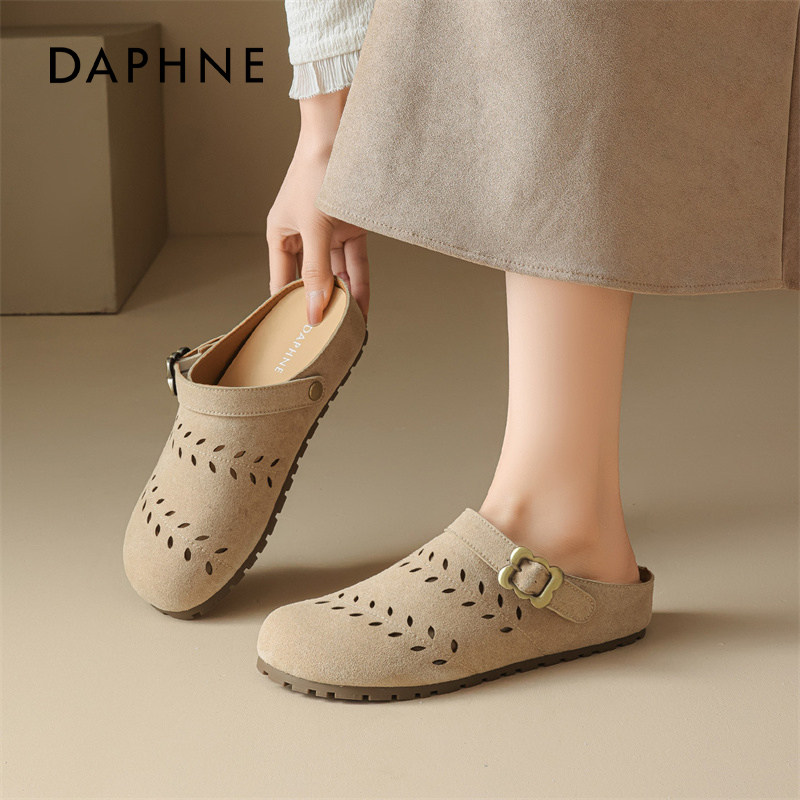 达芙妮勃肯鞋女2026春季新款一脚蹬懒人鞋镂空透气包头孕妇半拖鞋,女鞋,勃肯鞋/软木鞋,淘宝优惠券,粉丝福利购,淘宝优惠卷
