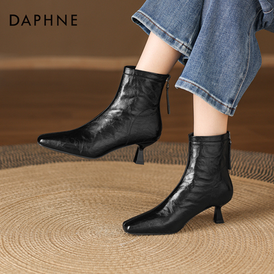 法式尖头气质通勤女士细高跟短靴