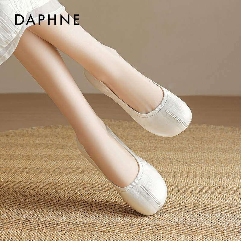 达芙妮法式单鞋女2026新款春季马蹄芭蕾舞鞋软底晚晚鞋懒人一脚蹬