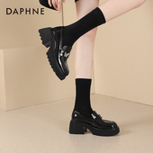 百搭英伦风单鞋 达芙妮乐福鞋 爆款 2023蝴蝶结时尚 女小皮鞋 厚底春季