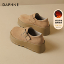 达芙妮厚底加绒勃肯鞋女2025新款秋冬保暖全包绝美增高一脚蹬单鞋