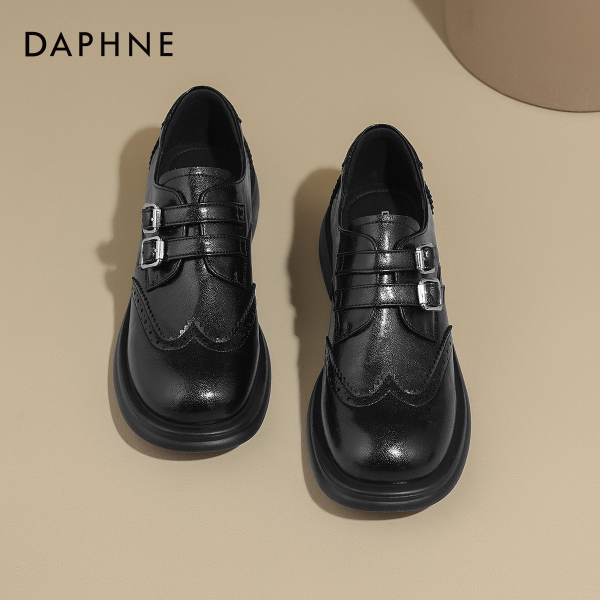 达芙妮黑色乐福鞋女2026新款春季英伦风小皮鞋低跟平底鞋百搭单鞋,女鞋,乐福鞋（豆豆鞋）,淘宝优惠券,粉丝福利购,淘宝优惠卷