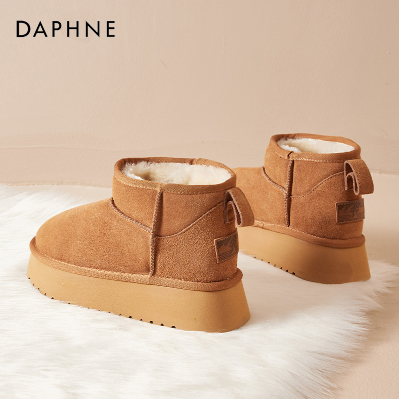 厚底雪地靴女达芙妮东北大棉鞋