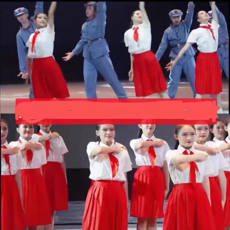 有我演出服祖国军装红军闪闪红领巾连衣裙有我合唱服国庆祖国有我