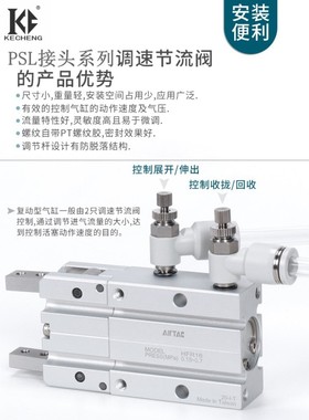 亚德客气缸气管接头ASL节流调速阀PSL4/6/8/10/12-M3M501020304AB