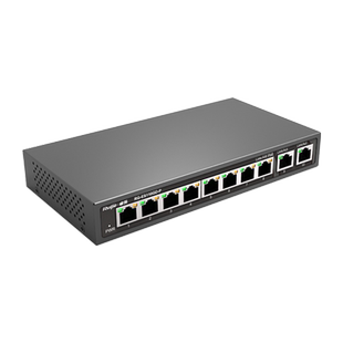 Ruijie锐捷睿易网络交换机RG-ES110GD-P V2 POE供电全千兆8口下联+2个上联非网管型安防监控桌面式官方旗舰店