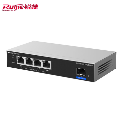 Ruijie锐捷睿易易光网管POE供电光接入交换机（ONU）RG-NBF3000E-4GT1MS-P 4口千兆接入+1口1G/2.5G分光上联