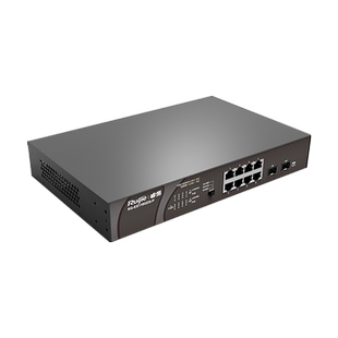 Ruijie锐捷睿易网络交换机RG-ES110GDS-P POE供电 全千兆8口电口2个SFP光口上联  非网管监控安防 官方旗舰店
