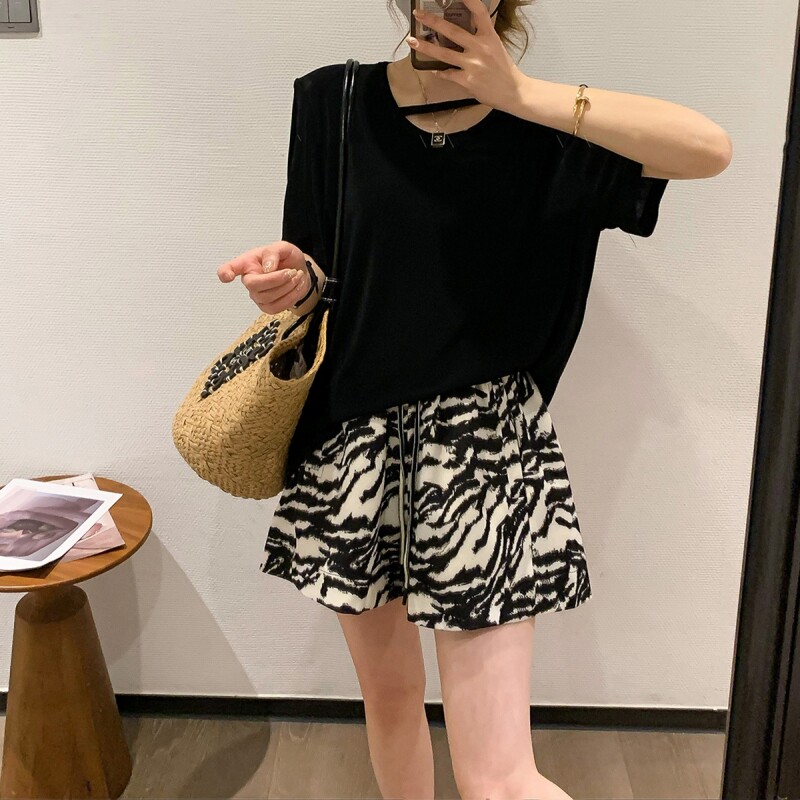 设计感高腰阔腿裤女夏季新款