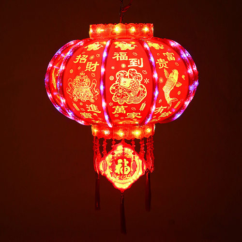 七彩旋转走马灯春节装饰