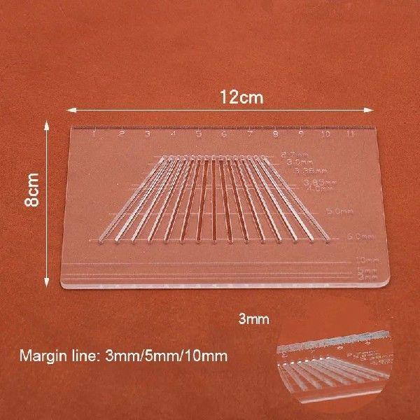 1Pcs Acrylic Multifunctional Ruler 12x8cm DIY Leather Craft