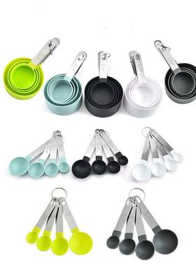 4 Pcs Stainless Steel Handle Measuring Cup Spoon Set Tools