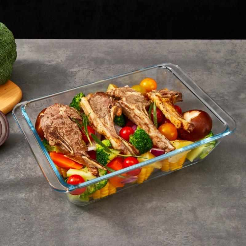 1L Glass Baking Dish Oven Safe Tempered Rectangular