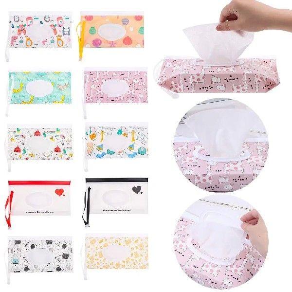 Fashion EVA Wet Wipes Bag Flip Cover Snap-Strap Wipes