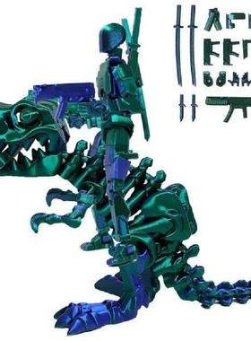 T13 Action Figure and Dinosaur Mount Set Assembly Completed