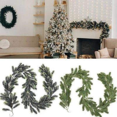2m Xmas Garland Decorations Holiday Mantles Fireplaces