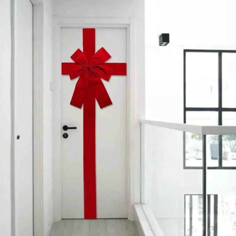 Big Ribbon Bow Christmas Red Redbow Front Door Decorations H