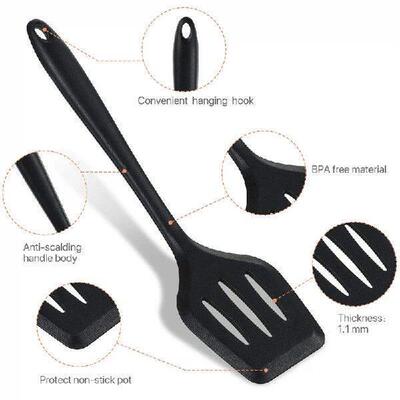 30cm Silicone Slotted Turner Egg Fish Frying Pan Scoop