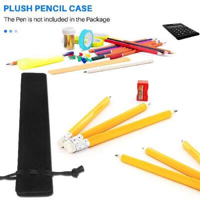 A44M 50 Pcs Black Velvet Pen Pouch Sleeve Holder Single Pen