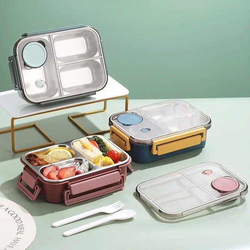 304 Stainless steel Lunch box with Tableware for Adults Kids