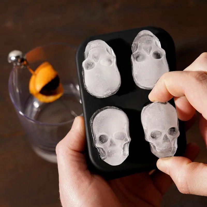 Skull Ice Ball Mold BPA Free Silicone 3D Flexible Ice Cube T