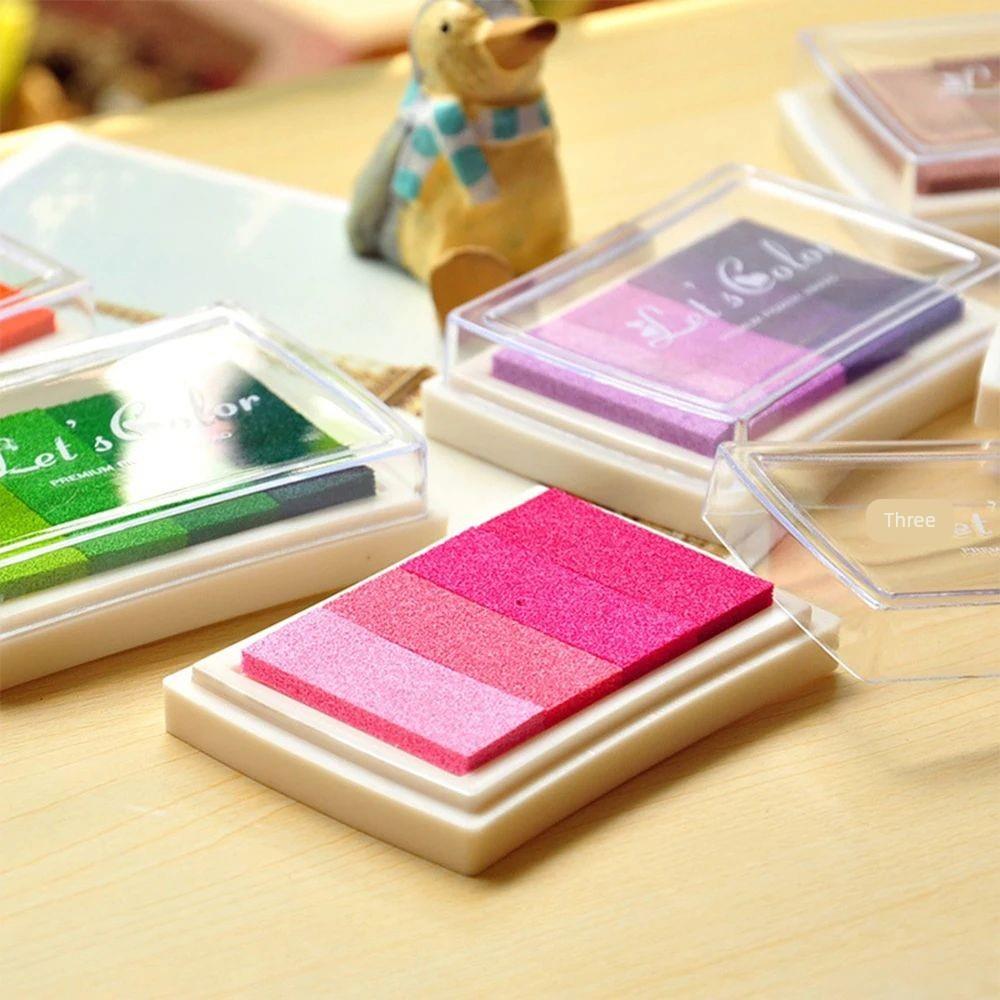 DIY Ink Pad Set Gradient Color Creative Rubber Stamp Hand Ac